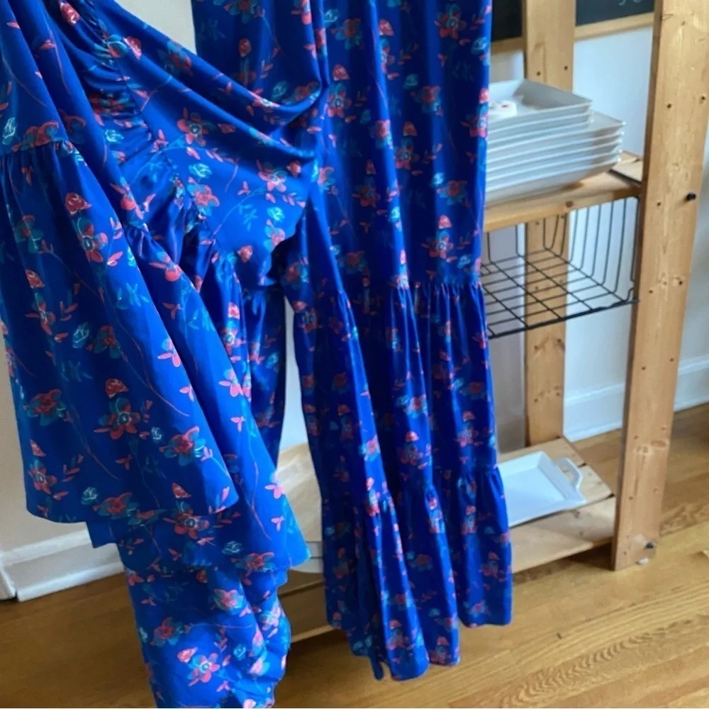 Thakoon Collective Blue Floral Wide Leg Jumpsuit 10 - Picture 9 of 16